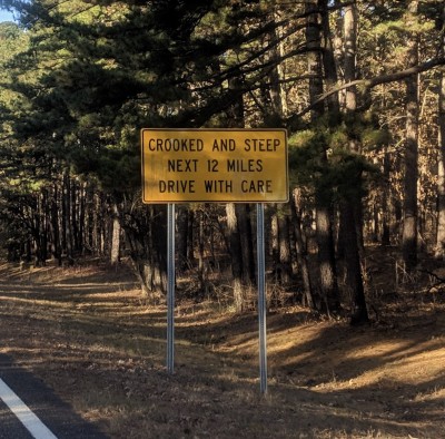 Sign near one end of the Talimena Scenic Drive :D