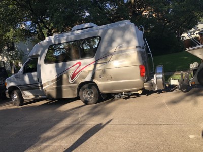 trailer hitched to chinook